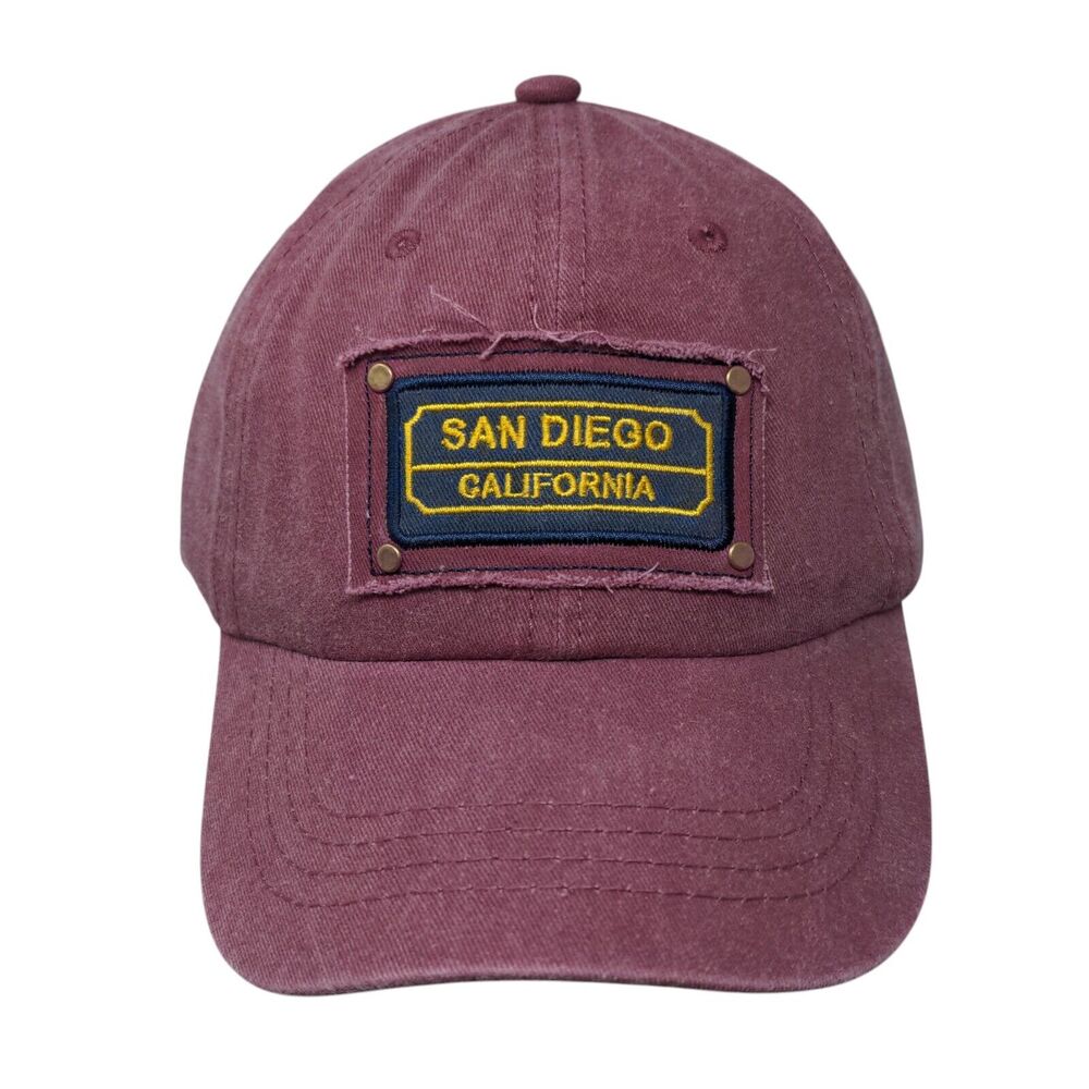 San Diego California Strapback Hat Red OSFA 6 Panel Strand W/Tags